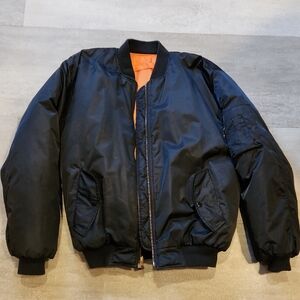 Vintage North Crest Bomber Jacket Black Reversible.